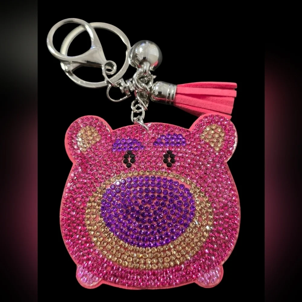 Strawberry Bear Bag Charm Keychain